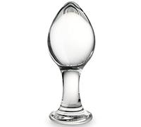 SXOVO Dildo di vetro Butt Plug Trainer, stimolatore del punto G Plug anale con cono di spinta in vetro Dildo anale di cristallo Butt Plug Giocattolo sessuale anale per donne uomini masturbazione (L)