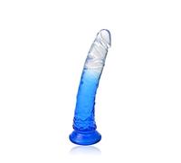 SXOVO Dildo Plug Anale Stimolazione del Punto G Trasparente Vagina Anale Giocattolo Sessuale Universale Masturbatore Maschile e Femminile (S(17.5CM))