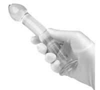 SXOVO Dildo Vetro 17,5 CM Dildo Realistico con Glande Lungo Plug Anale in Cristallo per Stimolazione Punto G e Massaggio Prostata Toys Sessuali per Donna Uomini (Trasparente)