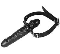 SXOVO Doppio dildo Giocattolo del sesso Bocca Gag Dildo Realistico Silicone Pene nero SM Doppio dildo Giocattolo del Sesso