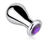 SXOVO Metallo Plug Anale Plug Analesex Toy con Diamante Viola Dilatatore Anale a Bulbo Sesso Anale Butt Plug Sex Toys Uomo Donna Coppie (L)
