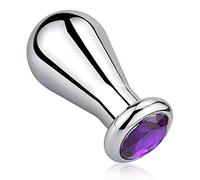 SXOVO Metallo Plug Anale Plug Analesex Toy con Diamante Viola Dilatatore Anale a Bulbo Sesso Anale Butt Plug Sex Toys Uomo Donna Coppie (M)