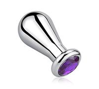 SXOVO Metallo Plug Anale Plug Analesex Toy con Diamante Viola Dilatatore Anale a Bulbo Sesso Anale Butt Plug Sex Toys Uomo Donna Coppie (S)