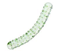 SXOVO Plug Anale 19 CM Dildo Vetro Curvo con Protuberanze Granulari Butt Plug Dildo Doppio per Masturbazione Vaginale Punto G e Massaggio Prostatico Toys Sessuali per Donna Uomini Coppie
