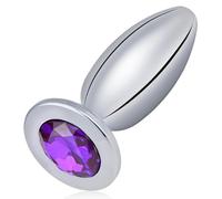 SXOVO Plug Anale Dilatatore in Metallo Plug Anale a Proiettile per Stimolazione della Prostata Butt Plug Analesex Toy con Diamante Viola Toys Sessuali per Donna Uomini Coppie
