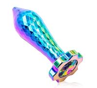 SXOVO Plug Anale Metallo Butt Plug Cyberpunk con Coda di Diamante Analesex Toy per Massaggio Prostata e Masturbazione Anale Toys Sessuali per Donna Uomini (M)