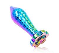 SXOVO Plug Anale Metallo Butt Plug Cyberpunk con Coda di Diamante Analesex Toy per Massaggio Prostata e Masturbazione Anale Toys Sessuali per Donna Uomini (S)
