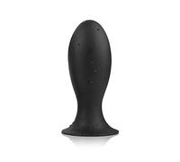 SXOVO Plug Anale Ovale con Ventosa Analesex Toy in Silicone Liquido Butt Plug Anale per Stimolazione Prostata Toys Sessuali per Donna Uomini Coppie (L,Nero)