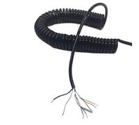 SXPXP Cavo a Spirale telescopico, Cavo a a 6 conduttori, schermato a doppino Intrecciato, a Molla di Rete, Alimentazione Elastico 20AWG, prolunga a(Stretch 3 Meter)