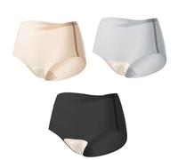 SXQCKJ Perizoma Invisibile da Donna Anti-Sudore, Confezione da 3, A Vita Alta Senza Cuciture, con Zoccolo di Cammello Invisibile, per Allenamento(Mixed Color 3,S)