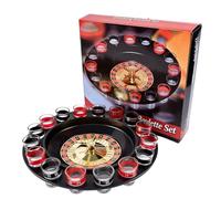 SXQCKJ Roulette da Bere, Giochi da Tavolo da Casinò, Giochi da Bere per Feste per Adulti, Set di Giochi da Bere con Roulette Rotante - (Inclusi 2 Palline e 16 Bicchieri)