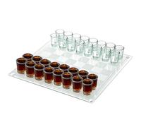 SXQCKJ Set di Scacchi con Cicchetti - Tavola da Gioco da Bere con 32 Pezzi degli Scacchi in Cicchetto Trasparente per Feste per Adulti & Giochi da Bere Divertenti