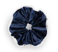 SXQLYH Elastico per capelli in velluto per scrunchie in pizzo, grande fascia elastica per capelli spessa, morbido e confortevole, supporto per coda di cavallo, bobble per capelli lunghi e spessi (blu)