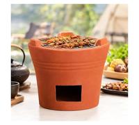 SXQYCH Fornello in Terracotta da Campeggio, Griglia Portatile | Cotto A 1200°C, Anticrepa, Riscaldamento Uniforme, per Pasti In Piccolo Gruppo & Cucina All'aperto.(23x20cm)