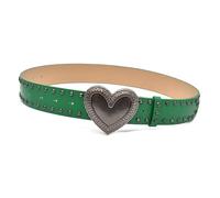 SXRQ Rivetti audaci Decorato Ampia Cintura Per Le Donne Edgy Punk Vita Cintura Moda In Pelle Vita Per L'usura Di Tutti I Giorni Regolabile Gotico, Verde, Taglia unica