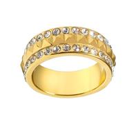 SXRQ Unique Diamonds Accented - Anelli a forma di piramide, in acciaio inossidabile, gioielli per coppie e occasioni speciali, One Size, come descritto, come descritto