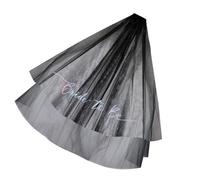 SXRQ Velo da sposa a due livelli in poliestere morbido tessuto trasparente sicuro pettine attaccamento per feste di Halloween accessorio per feste di Halloween velo da sposa in pizzo nero con pettine