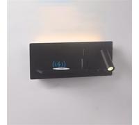 SXSaelciun Applique a LED da Interno, Comodino, con Ricarica Wireless, con Porta USB/Tipo C. Raffinata Lampada da Parete con faretti girevoli a 350° per Soggiorno di Hotel (Nero Destro, 1 con