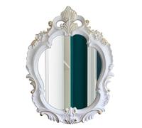 SXSaelciun Specchio Decorativo Vintage 70x90cm/28x36, Specchio da Parete in Stile Barocco per Il Bagno, per l'arredamento della casa (Colore: Bianco)