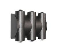 SXSCARKX Applique da Esterno Nera in Alluminio pressofuso, Design Moderno e Semplice con Luce LED Bianca Calda, Emissione Luminosa Verso l'Alto e Verso Il Basso, Ideale per Cortili, Ville e