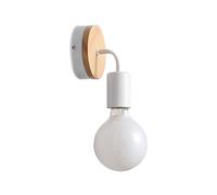 SXSCARKX Applique da Parete Europea, Lanterna Creativa in Ferro battuto, Moderna e Minimalista, per Specchio da Bagno, Lampada E27, Applique nordica da Comodino in Legno.