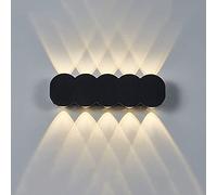 SXSCARKX Lampada da Parete a LED nordica Semplice, a Striscia Nera, con Luce Calda e soffusa, Impermeabile, Antipolvere e Resistente all'umidità, con Orientamento Verso l'Alto e Verso Il ba