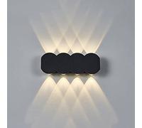 SXSCARKX Lampada da Parete a LED nordica Semplice, a Striscia Nera, con Luce Calda e soffusa, Impermeabile, Antipolvere e Resistente all'umidità, con Orientamento Verso l'Alto e Verso Il ba