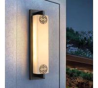 SXSCARKX Lampada da Parete contemporanea per Esterni in Ottone, squisita, LED, elettrica, Semplice, Impermeabile, per Balcone, corridoio, Cortile, Villa, cancello, Hotel, Marmo (A H47CM 1 P