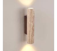 SXSCARKX Lampada da Parete in travertino Giallo, Illuminazione Verso l'Alto e Verso Il Basso, Applique a Tubo Lungo in Pietra, lampade da Comodino, Attacco E27, luci Moderne e semplici per