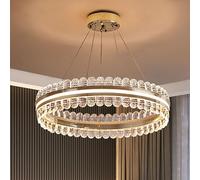 SXSHEYS Lampada da soffitto a Sospensione Creativa con Cerchio Semplice in Cristallo, Moderna Lampada a LED, per Soggiorno, Sala da Pranzo, Camera da Letto, apparecchio di illumin