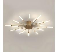 SXSHEYS Plafoniera lineare Moderna Sputnik a Semi-Incasso in Acrilico con Design a Stella e Spirale, Lampada a LED Dorata per Soggiorno e Camera da Letto, 28 Teste