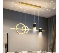 SXSKPP Lampada a Sospensione Moderna a LED lineare, dimmerabile con faretti, Lampada a Sospensione Regolabile per Isola Cucina, soffitto con proiezione del Cielo Stellato, Tavolo da pranz