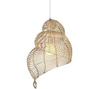 SXSKPP Lampadari a Sospensione in Rattan, Illuminazione da soffitto Boho in Conchiglia Intrecciata a Mano, Paralume per Lampada a Sospensione costiera in Stile Fattoria per Isola c