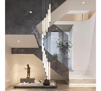 SXSKPP Lampadario Moderno Creativo Lampadario Moderno Nero con 12 luci LED Altezza Regolabile per Ingresso Scala Hall Soggiorno Grande Design a Spirale Foyer e Illuminazione della Villa