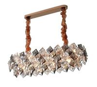 SXSKPP Lampadario Moderno e Creativo Crystal LED Postmodern Square Round Designer Lustre Lighting Lampade a Sospensione Lampada a Sospensione per Foyer (dimmerabile, Rotondo 50 cm)