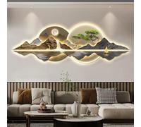 SXSKPP Sculture da Parete 3D - Moderne sculture da Appendere in Pino Orientale con Luce LED, Decorative per l'arredamento di casa.