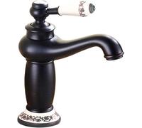 SXSLTSA Retro Bathroom Faucets Hot And Cold Faucet Vintage Mixer Tap Single Handle Basin Faucet,Black