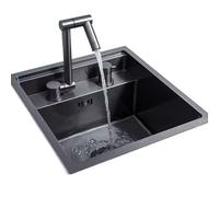 SXSLTSA Small Kitchen Foldable Faucet Black Hidden with Cover Balcony RV Outdoor Complete Accessories(42x43x22.5cm)