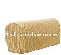 Sxspace Set di 4 copribraccioli elasticizzati per poltrone e divani, antiscivolo, per sedie, divani, reclinabili (beige scuro)