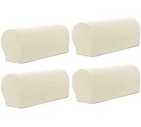 Sxspace Set di 4 copribraccioli per divano, elasticizzati, antiscivolo, protezione antiscivolo per sedie, divani reclinabili (bianco avorio)