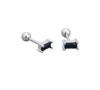 SXSWCH 18 g di piccoli orecchini per borchie rettangolo per donne 925 sterling ipoallergenico Ipoallergenico Minimalista simpatico Studini cartilagine Tragus 3 mm Ballo Vita Back Gioielli di pietra