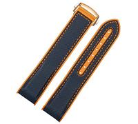 SXSWCH 20 mm 22mm Blac Blu Orange Blu in tessuto Nylon Banda per orologio per Omega Seamaster 300 Ocean Watchle Tools Cinting Silicone (Colore: Black Orange-RD, dimensione: 22mm)