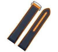 SXSWCH 20 mm 22mm Blac Blu Orange Blu in tessuto Nylon Banda per orologio per Omega Seamaster 300 Ocean Watchle Tools Cinting Silicone (Colore: Black Orange-RD, dimensione: 22mm)