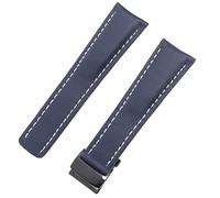 SXSWCH 22 mm 24 mm in vera pelle nera marrone nero per Breitling Men Watch Watch Strap Deployment chiusura, 24mm, A