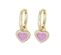 SXSWCH 925 Orecchini in Argento Sterling, Orecchini a Goccia per Il Cuore Rosa per Donne, Orecchini pericolosi zirconi Scintillanti, Orecchini a Goccia d'oro d'oro, Regalo di Gioielli per San