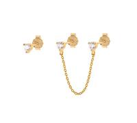 SXSWCH 925 Orecchini per Borchie Non corrispondenti per Donne Piccole splendide per Le Orecchie della Nappa a Catena zircone Che pieriscono Gli Orecchini di Fascia Alta