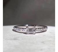 SXSWCH Anelli di moissanite Princess Square Diamond Ring Fashion Rectangle Simulation Ring Ring Anello Ring per Donne, Fidanzamento, promessa, Taglia del Matrimonio 9