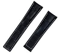 SXSWCH Banda di orologi per cuoia in vera pelle di cuoio in pelle 20mm 22m per tag cinghia per Heuer Carrera Monaco Aquaracer Watchband Folding Fickle (colore: blu scuro, taglia: fibbia d'argento)