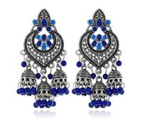SXSWCH Boho Chandellier Jhumka Dichiarazione Leghing Orecchini per donne vintage Grande palla di fiori con pallina di fiore Drop Drop Orening Oreging Orenaio Bollywood Gioielli Festival festivo