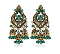 SXSWCH Boho Chandellier Jhumka Dichiarazione Leghing Orecchini per donne vintage Grande palla di fiori con pallina di fiore Drop Drop Orening Oreging Orenaio Bollywood Gioielli Festival festivo